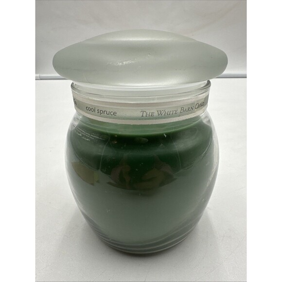 BATH BODY WHITE BARN CANDLE CO. REAL ESSENCES COOL SPRUCE JAR 15oz NOS - Picture 1 of 6